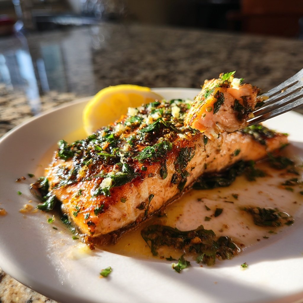 Garlic Lemon Salmon with Spinach