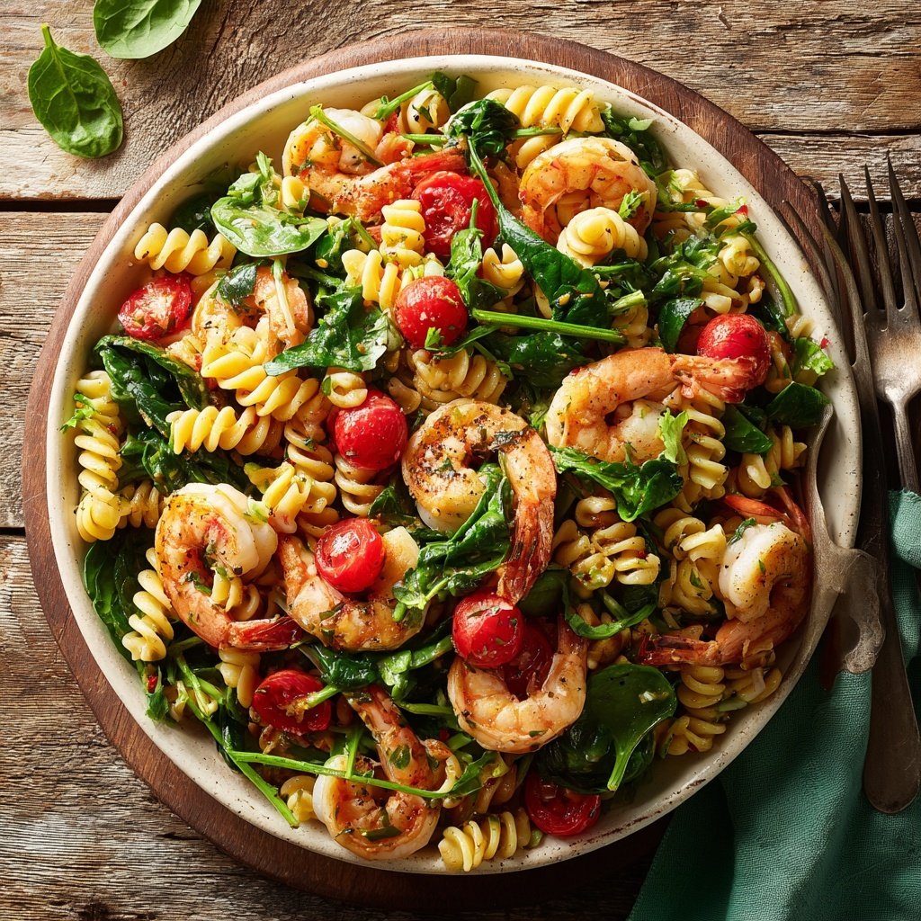 Shrimp and Spinach Pasta Salad