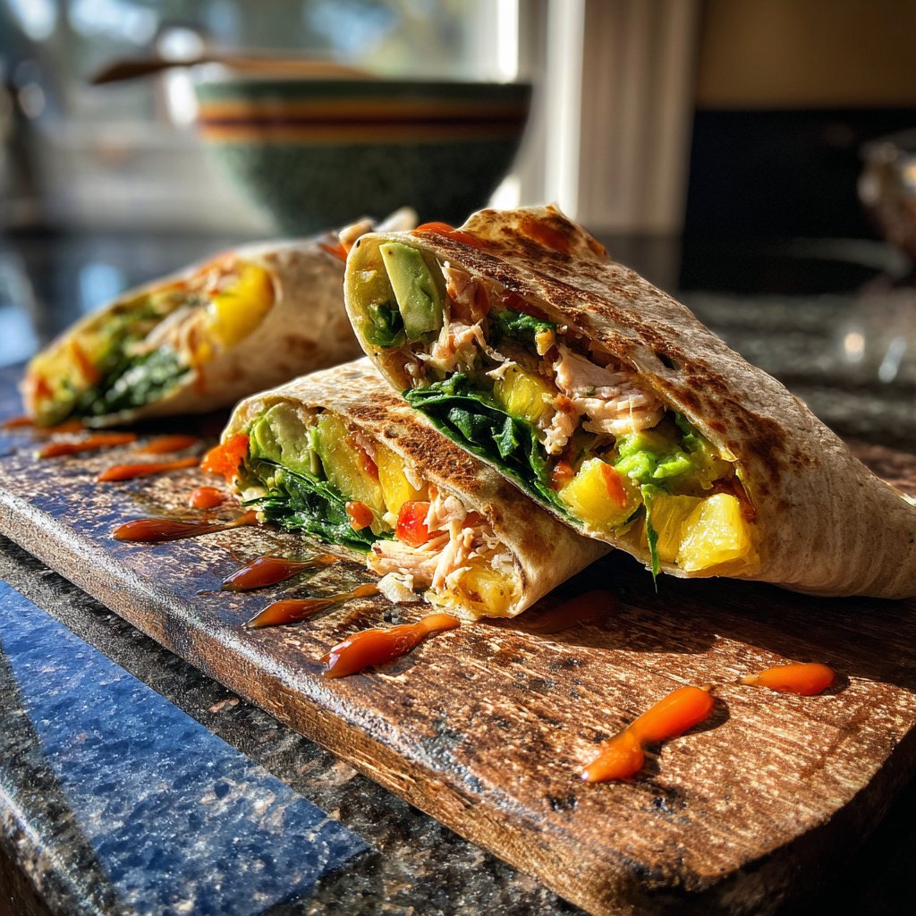 Tropical Chicken Spinach Wrap