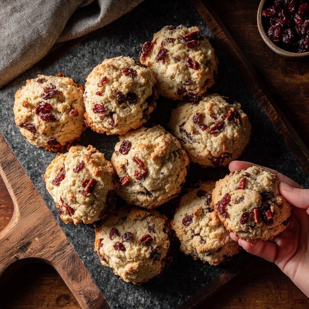 Cranberry Pecan Biscuit Cookies