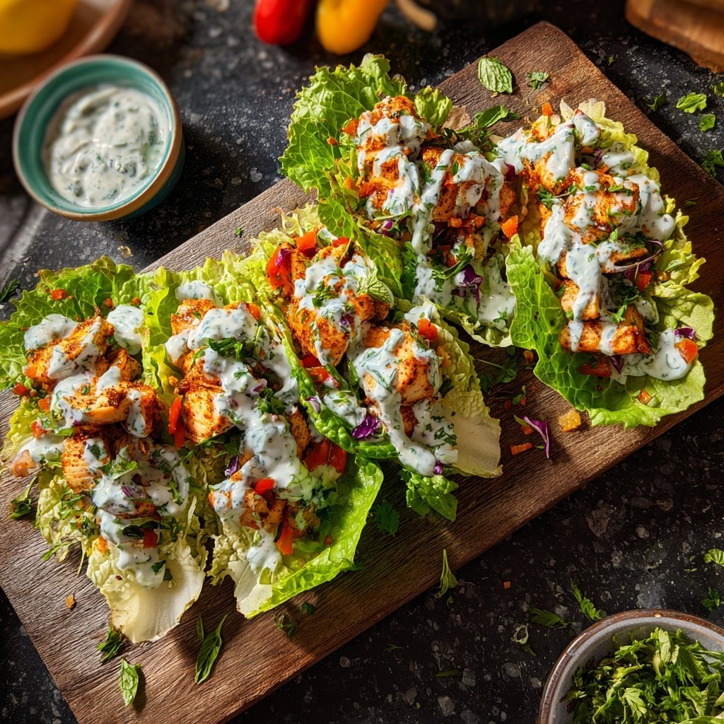 Tzatziki Chicken Lettuce Wraps